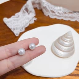 Round Ball Imitation Pearl Stud Earring for Women European Style Sweet Temperament Ear Jewelry Accessories Wedding Friend Gift