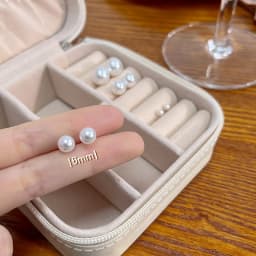 Round Ball Imitation Pearl Stud Earring for Women European Style Sweet Temperament Ear Jewelry Accessories Wedding Friend Gift