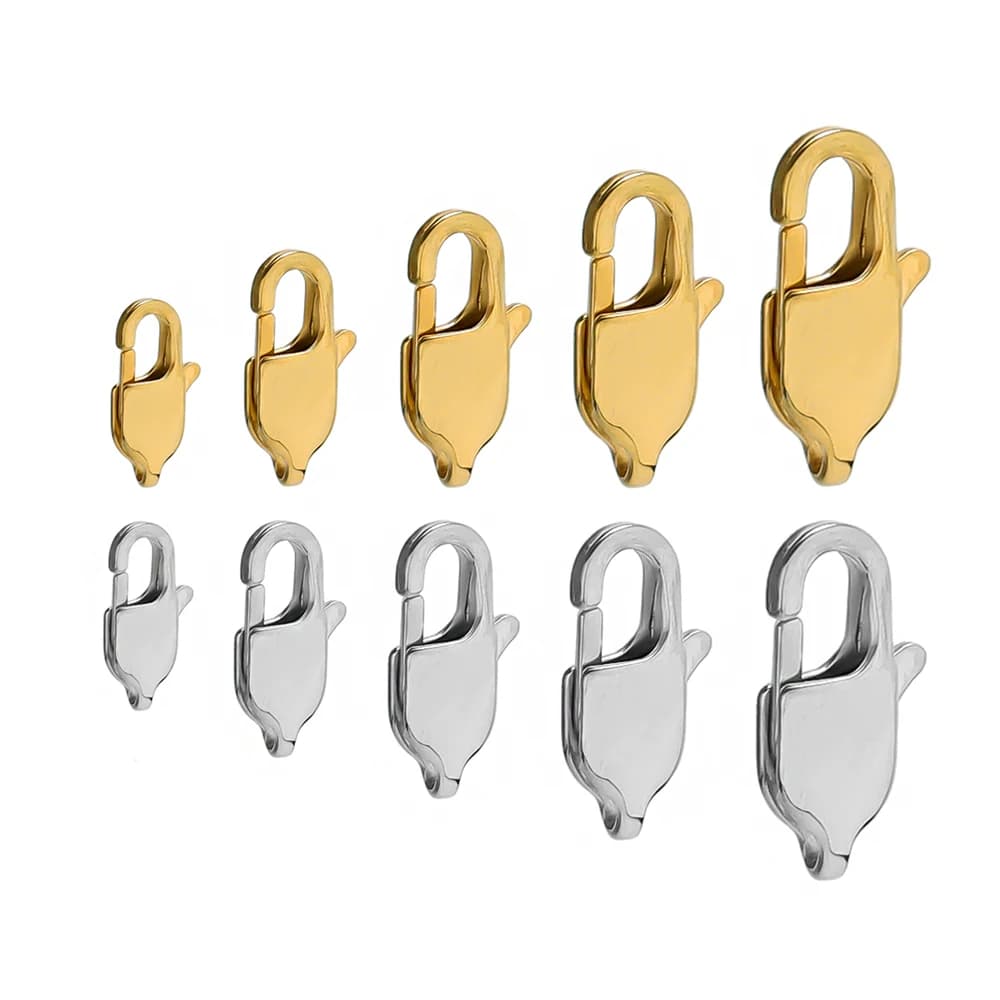 10Pcs Stainless Steel Rectangle Lobster Clasps Necklace Hooks Bracelets Connector Findings DIY Chains Jewelry Making Supplies