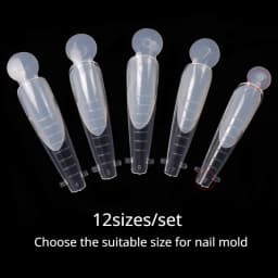 12pcs Dual Nail Forms False Tips For Gel Extension Quick Building French Nails Mold Soft Silicone Pads Manicure Tools