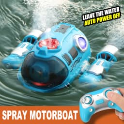 2.4GHz Rc Boat Toys Remote Control Boat Waterproof Spray Swimming Pool Bathing RC Steamboat For Boys And Girls Children's Gift