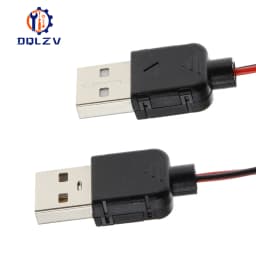 60CM Alligator Test Cilp To USB Male Female Connector Adapter Crocodile Test Clamp Clip Power Cable