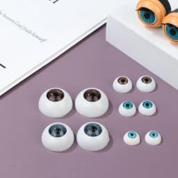 1Pair Doll Activity Eyes Doll Eye Accessories with Eyelashes Doll Rolling Eyeballs Simulation Active Eyeball DIY Doll Eyes