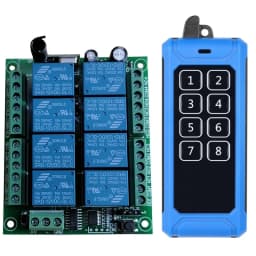 433MHZ DC 12V 24V 8CH R----F Wireless Remote Control Switch Remote Control System Receiver Industrial Transmitter 8CH Relay