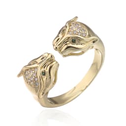 NEWBUY High Quality Fashion Statement Big Animal Ring For Women Girl Party Jewelry Gold Color Zircon Leopard Open Ring Wholesale
