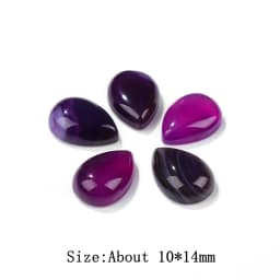 10x14mm Water Drop Shape Natural Stone Cabochons Beads Agate Crystal Opal Chalcedony Cabochons for Needlework DIY Jewelry Making