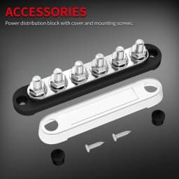 DaierTek Battery Bus Bar Terminal Block 12V Marine 7 x 1/4" (M6) Power Distribution Block 12V - 48V Busbar Terminal Block
