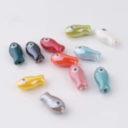 10Pcs Retro Small Fish Beads Charms Ceramic Spacer Loose Beads For Jewelry Making DIY Bracelet Accessories