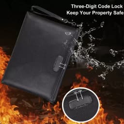 Factory Supply Zipper Bag with Lock Fireproof File Bag Safe Document Fireproof Money Bag