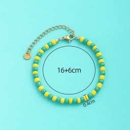 Wholesale New Arrival Stainless Steel Jewelry Green and Yellow Color Orula Elegua Bracelet Mix Beads Unisex Bangle For Women Men