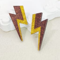 KUGUYS 18 Colors Glitter Mirror Lightning Acrylic Earrings For Women Multicolor Vintage Jewelry Summer Classic Accessories