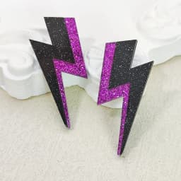 KUGUYS 18 Colors Glitter Mirror Lightning Acrylic Earrings For Women Multicolor Vintage Jewelry Summer Classic Accessories