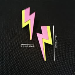 KUGUYS 18 Colors Glitter Mirror Lightning Acrylic Earrings For Women Multicolor Vintage Jewelry Summer Classic Accessories
