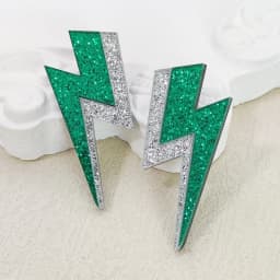 KUGUYS 18 Colors Glitter Mirror Lightning Acrylic Earrings For Women Multicolor Vintage Jewelry Summer Classic Accessories
