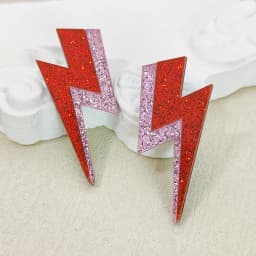 KUGUYS 18 Colors Glitter Mirror Lightning Acrylic Earrings For Women Multicolor Vintage Jewelry Summer Classic Accessories