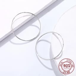 Senlissi - Platinum Hoop Earrings for Women, 925 Sterling Silver Jewelry Female Fashion Ear Rings Cерьги Kольцаv For Gift L007