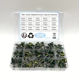 225Pcs/Box Capacitor Kit DIP Aluminum Electrolytic Capacitors Set 15Values 16V-50V 1uF-470uF Assorted Kit Storage Low