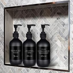 500ml/16oz Shower Soap Dispenser Refillable Shampoo Dish Soap Bottles Minimalist Black Lotion Bottle for Bathroom/Kitchen