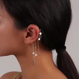 Aihua 1pc Bohemian No Picering Pearls Stone Ear Cuff Wrap Stud Clip Earrings For Women Girl Trendy Earrings Jewelry Bijoux