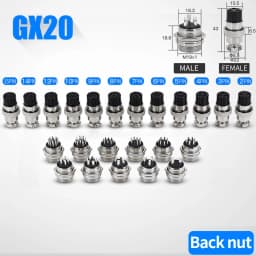 5/10/20Set GX12 GX16 GX20 2 3 4 5 6 7 8 9 10 12 14 15 Pin Male&Female Docking Aviator Aviation Plug Socket Circular Connector