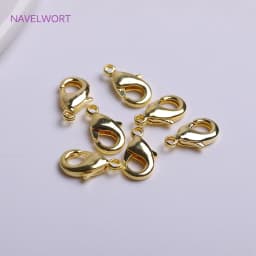 18K Gold Plating Lobster Clasp With Closed Ring Brass Lobster Clasps Connector For Necklace Bracelet Making Findings