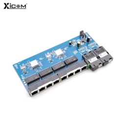 100/1000M Reverse POE Fiber Ethernet Switch 20km 2F8E Gigabit PCBA placa metro Optic Media Converter Board Output12V 1310/1550nm