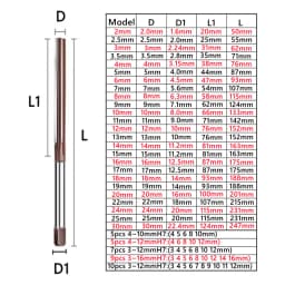 9Sicr H7/H8 Manual Reamer 2.0~40mm, Used for Deburring and Manual Reaming of Cast Iron, Carbon Steel, and Non-Ferrous Metals