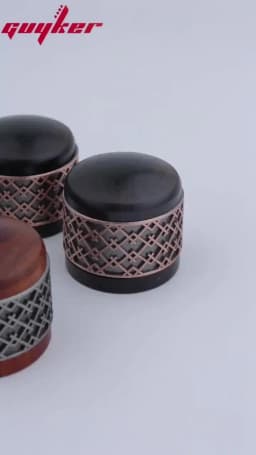 1 Pcs Red Sandalwood/Ebony Potentiometer Knob Antique Silver or Gold Window Decorations Around Potentimeter Knob Guitar Bass