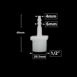 1/2 Inch Thread To Barb 4/6/8/10/12/14/16/18/20mm Plastic Hose Connector Fittings Drip Irrigation System Pipe Coupler