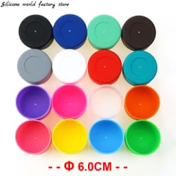 17 Colors 6.0CM Silicone Anti Slip Cup Bottom Cover 60MM Heat Insulation Bottom Cover Bottle Cover Cup Cover Silicone Base