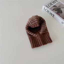 MILANCEL Baby Knitted Hooded Scarf Warm Solid Color One Piece Scarf and Caps for Infant Kids Accessories