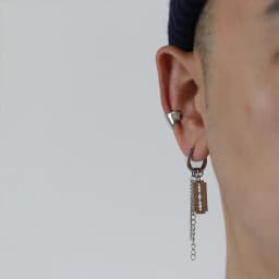 1Pair/2Pcs Blade Chain Tassel Pendant Ear Clip/Buckle Earrings For Women Men Stainless Steel Painless Hip Hop Gothic Pop Jewelry