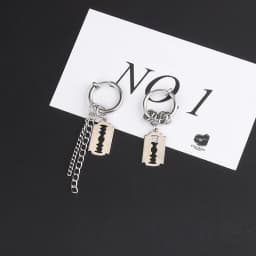 1Pair/2Pcs Blade Chain Tassel Pendant Ear Clip/Buckle Earrings For Women Men Stainless Steel Painless Hip Hop Gothic Pop Jewelry