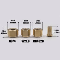 W21.8, G3/4, CGA320 Copper Connector Nut Washer Kit For CO2 High Pressure Air Tank Cylinder External Hose Adapter M10 Thread