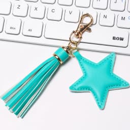 Sansango PU leather Tassel Key Chain for Women Girl Star Pendant Lobster Clasp Key Rings Bag Accessories