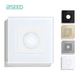 Bseed Human Motion Sensor PIR Infrared Sensor Detector Push Button Glass Mechanical Wall Mounted Switches EU Standard LED Light