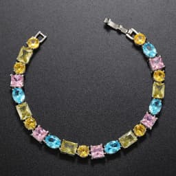 Luxury Women's Necklace Candy Color Geometric Zirconia Necklace/Bracelet Gold Plated Brass Vintage Jewelry Christmas Gift:VL232