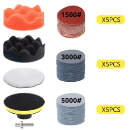 Headlight Restoration Kit Car Detailing Washing Cleaning Renovation Tools Sandpaper Waxing Sponge Polishing Pad Sanding Disc