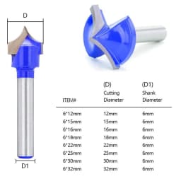 XCAN Millling Cutter 6mm Shank CNC Round Nose Bits 12-32mm Round Point Cut Bit Router Bit for Woodworking 1pc