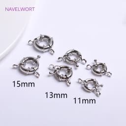 Multi Sizes Brass Spring Ring Clasp with Attach Rings 18K Gold Plating Sailor Clasps Connector DIY Jewelry Making Accessories
