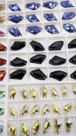 Pubrilex Galactic Shape Sew On Rhinestones Crystal Glass Flatback Chamfered Rhinestone Sewing Strass for Garment Decoration
