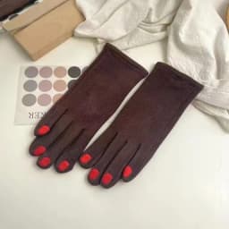 Fashion Nail Polish Gloves Grace Lady Winter Vintage Full Finger Glove Women Thick Driving Touch Screen Warm Mittens Female