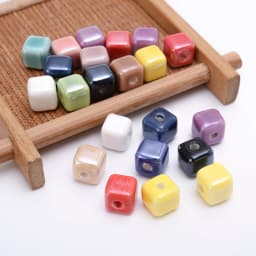 10Pcs 30Pcs 8mm Cube Ceramic Beads Square Shiny Fashion Chines Porcelain Loose Spacer Beads for Jewelry Making Diy Bracelets