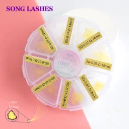SongLashes 6D 0.07 Thickness Rainbow Promade Volume Fans 500 Colorful Loose Fans Pointed Base Eyelashes Extension