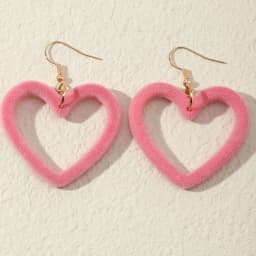 Pink Heart Earrings for Girls Big Heart Hoop Dangle Earrings Pink Earrings Mothers Day Gifts for Women