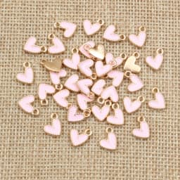 50Pcs 9x10mm Small Colorful Alloy Heart Charms Cute Love Pendants For DIY Bracelet Necklaces Jewelry Making Accessories