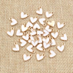 50Pcs 9x10mm Small Colorful Alloy Heart Charms Cute Love Pendants For DIY Bracelet Necklaces Jewelry Making Accessories