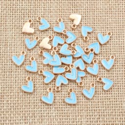 50Pcs 9x10mm Small Colorful Alloy Heart Charms Cute Love Pendants For DIY Bracelet Necklaces Jewelry Making Accessories