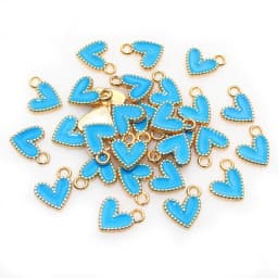 50Pcs 9x10mm Small Colorful Alloy Heart Charms Cute Love Pendants For DIY Bracelet Necklaces Jewelry Making Accessories