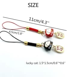 Keychain Hang Japanese Charm Lucky Cat Bag Accessories Phone Straps Phone Key Strap Phone Key Chain Lanyard Bell Ornaments